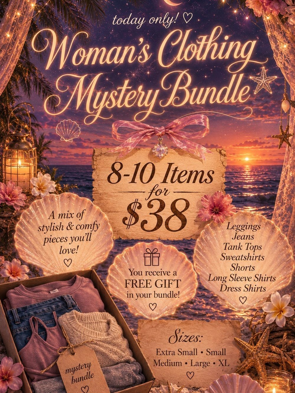 Women’s Clothing Bundle 8-10 Pieces XS S M L XL Mystery Lot